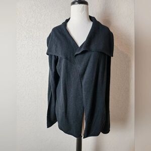 Michael Stars Wool Cashmere Blend Open Cardigan Sweater Black One Size